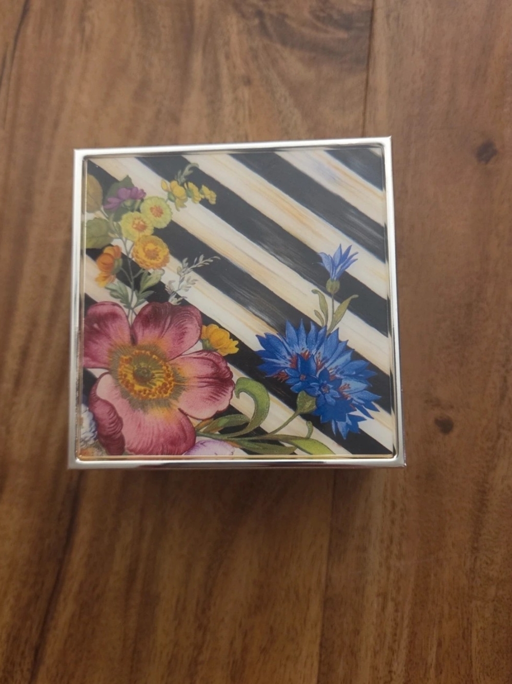 MacKenzie-Childs Flower Market Silver Plated Trinket Box